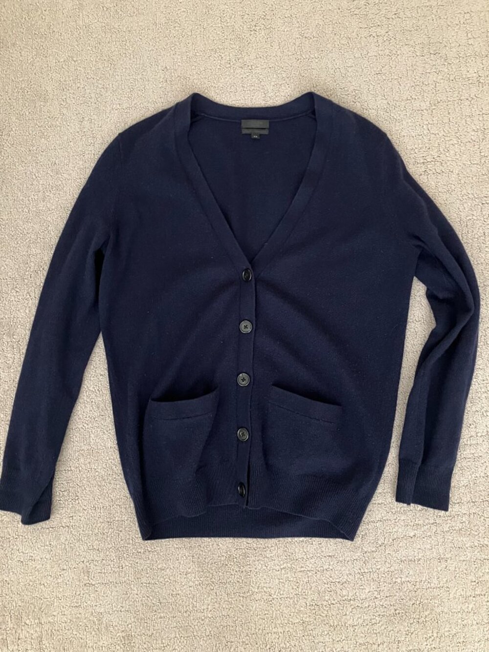 J. Crew Navy Cashmere Boyfriend Cardigan